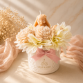 Bunny & Rose Candle Bouquet in Textured Ceramic Vase |