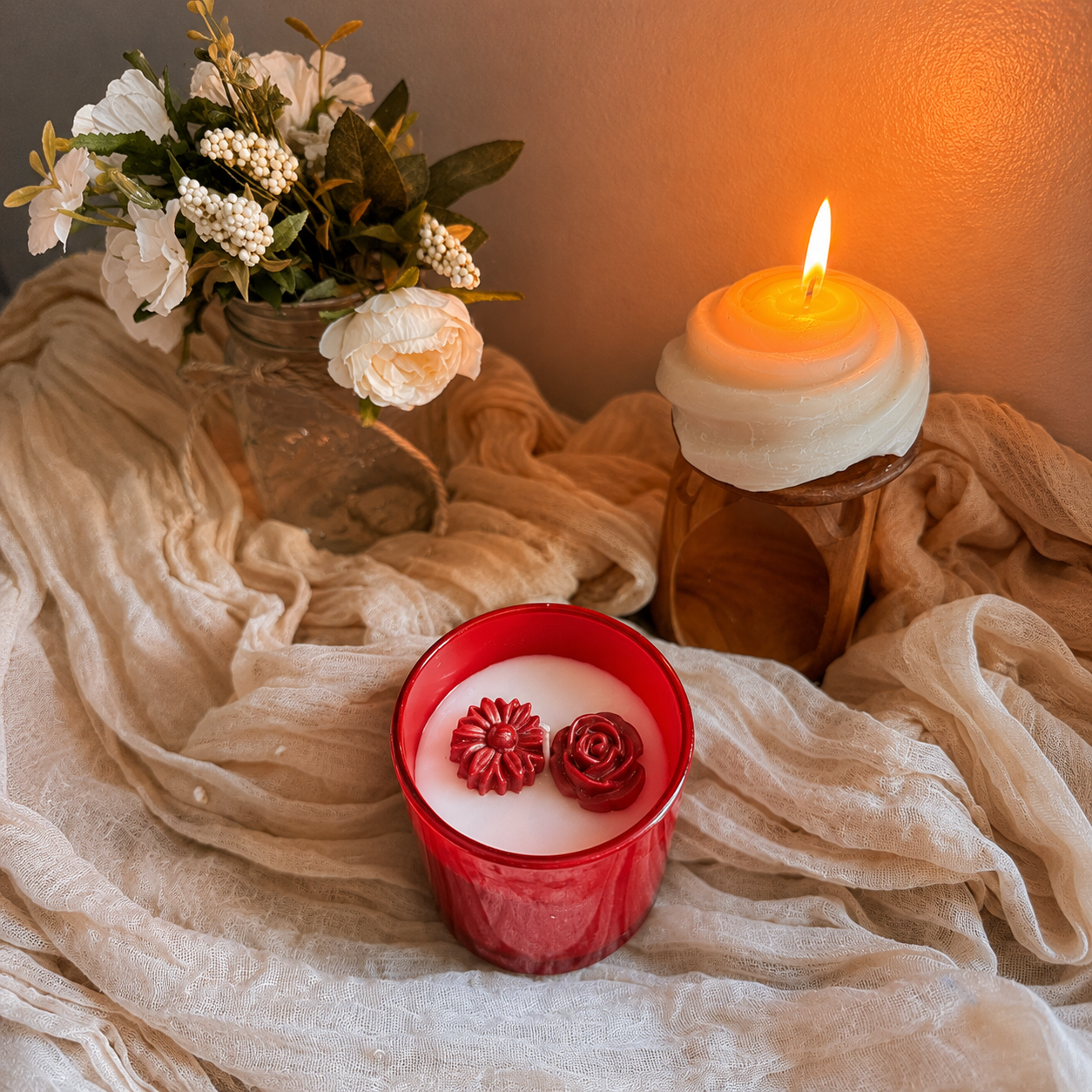 Rosas Luz Gracia - Té Blanco y Jengibre - Cera de Coco