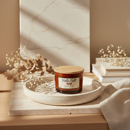 "Harvest Collection – Hello Fall"Fall Candle – Hello Fall Harvest Soy Candle | Autumn Pumpkin Spice Scented Jar Candle, Handmade 4oz