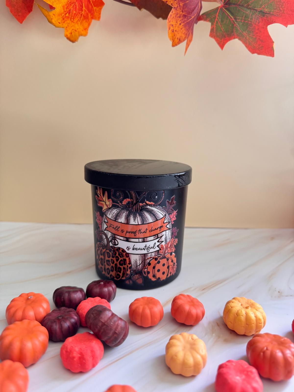 Fall is Proof That Change is Beautiful – Autumn Pumpkin Soy Candle | Handmade Fall Home Decor Candle