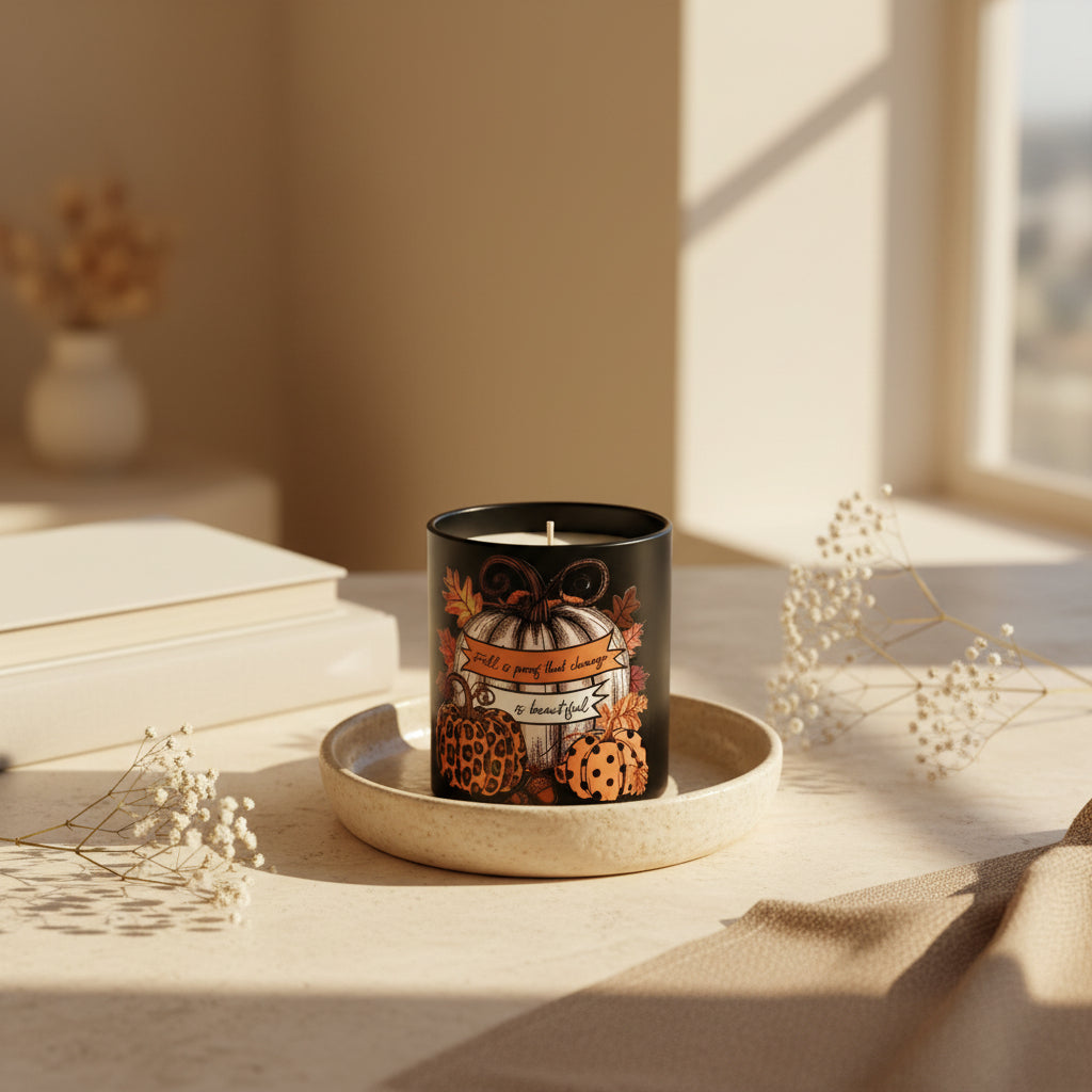 Fall is Proof That Change is Beautiful – Autumn Pumpkin Soy Candle | Handmade Fall Home Decor Candle