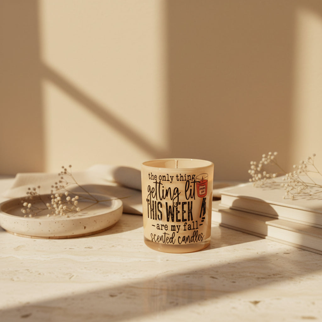 The Only Thing Getting Lit This Week – Funny Fall Pumpkin Soy Candle | Handmade Autumn Gift for Her