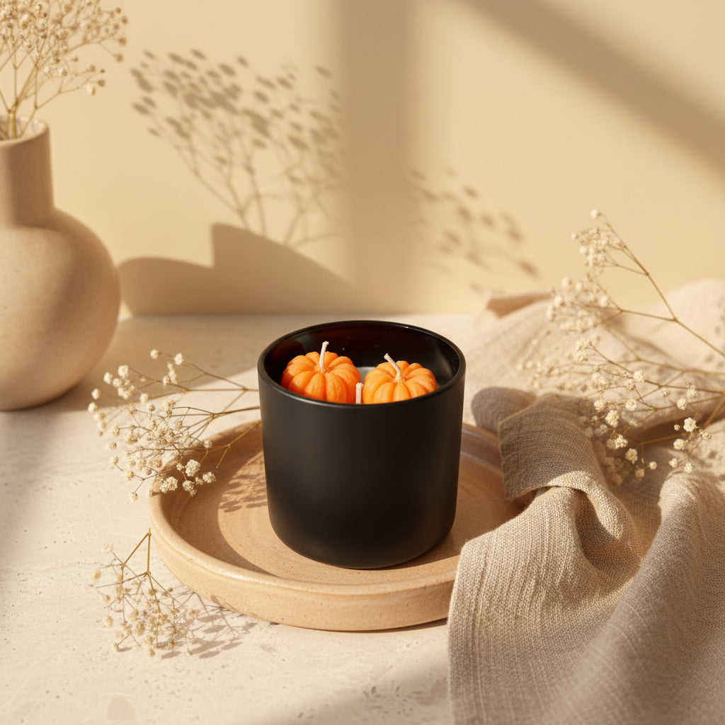 Fall is Love – Pumpkin Wax Topper Soy Candle | Handmade Autumn Home Decor Gift for Her