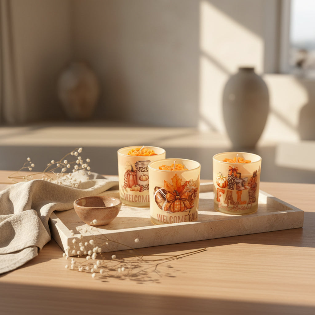 By Grace Glow Fall Collection – Handmade Wood Wick Candle | Pumpkin Spice, TGIF & 'Tis the Season