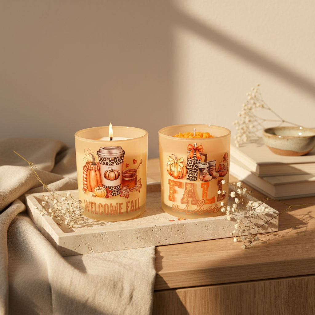By Grace Glow Fall Collection – Handmade Wood Wick Candle | Pumpkin Spice, TGIF & 'Tis the Season