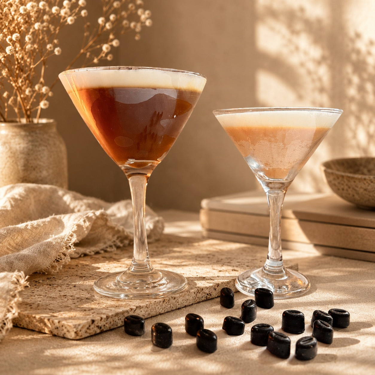 Cocktail Candle – Espresso Martini & Strawberry Martini | Handmade Soy Candle in Martini Glass | Unique Gift for Her