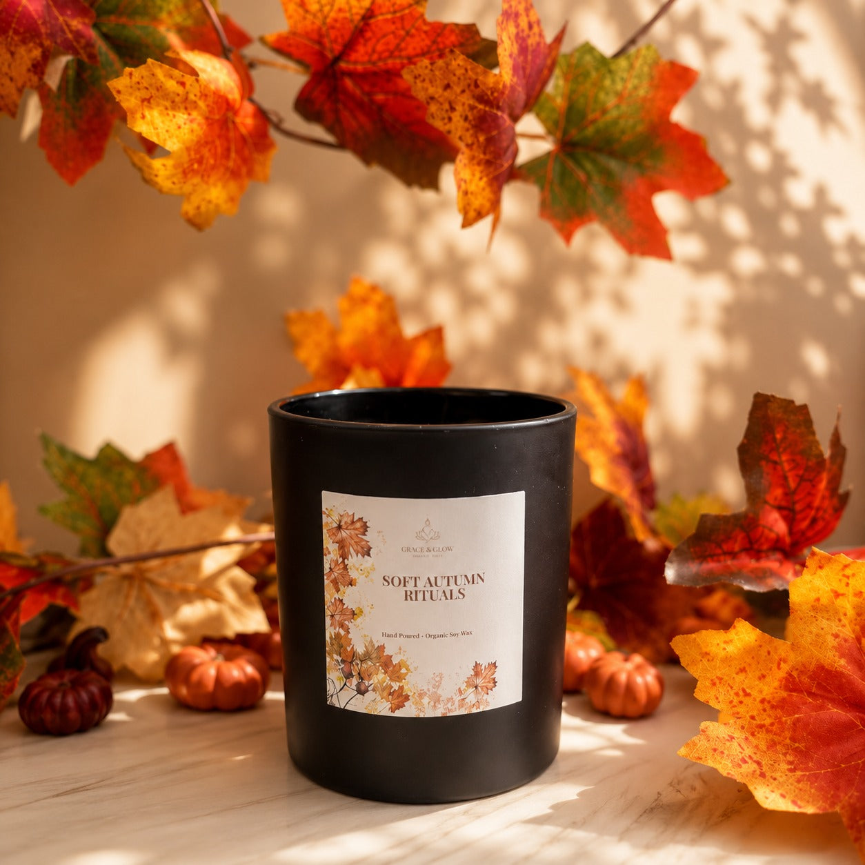 Soft Autumn Rituals – Handmade Fall Soy Candle | Cozy Autumn Home Decor Gift for Her