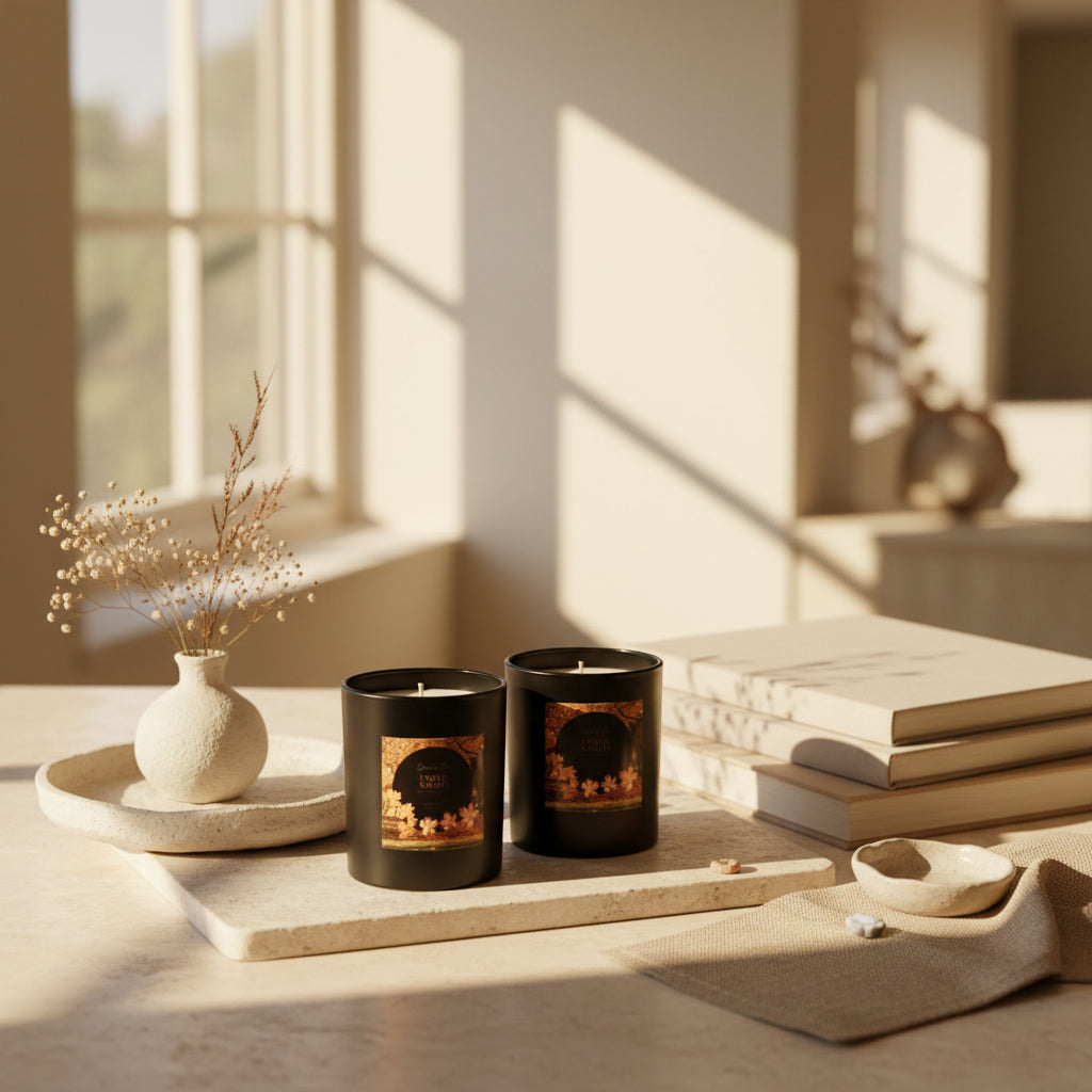 Ember Nights – Autumn Soy Candle | Handmade Fall Home Decor Gift for Her | Wood Wick or Eco Wick