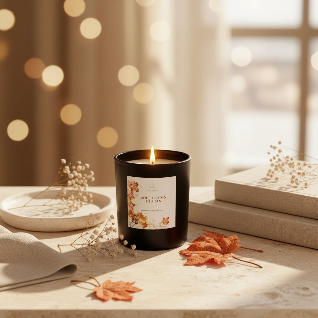 Soft Autumn Rituals – Handmade Fall Soy Candle | Cozy Autumn Home Decor Gift for Her