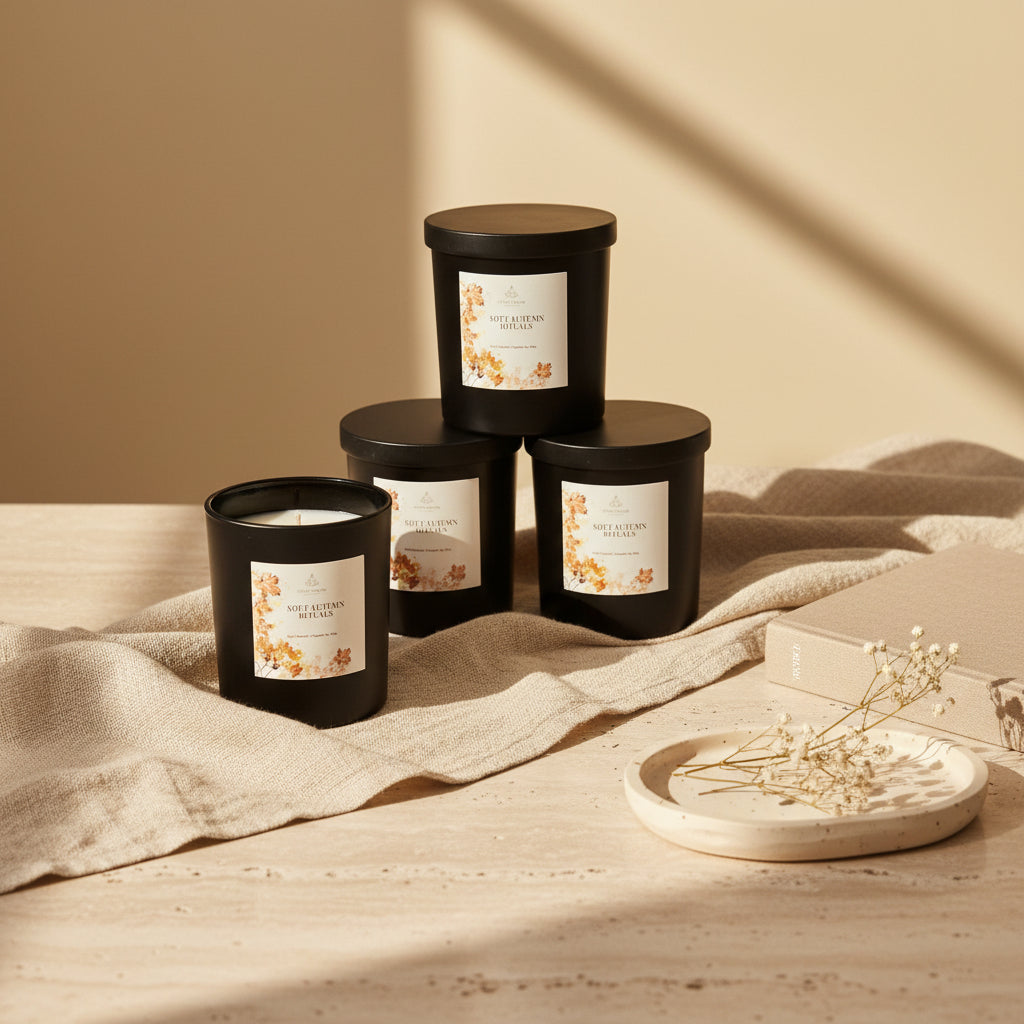 Soft Autumn Rituals – Handmade Fall Soy Candle | Cozy Autumn Home Decor Gift for Her
